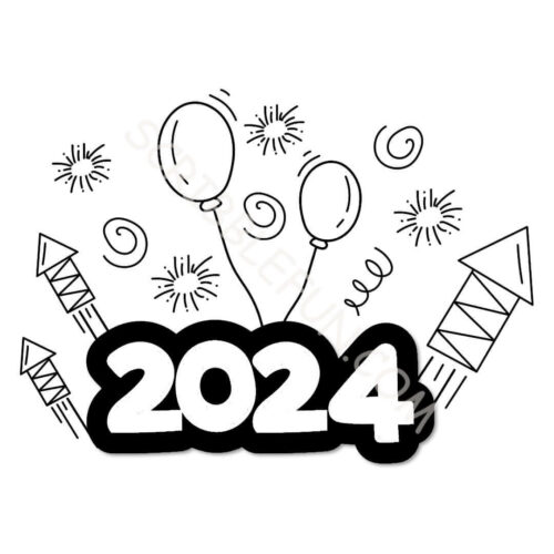 New Year fireworks coloring pages