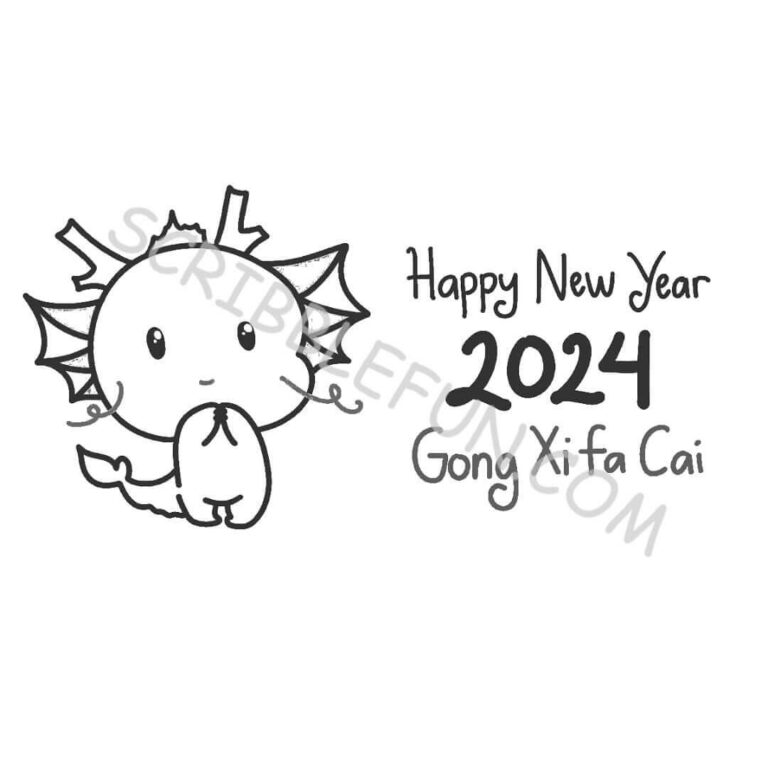 20 Free Printable Chinese New Year 2024 Coloring Pages