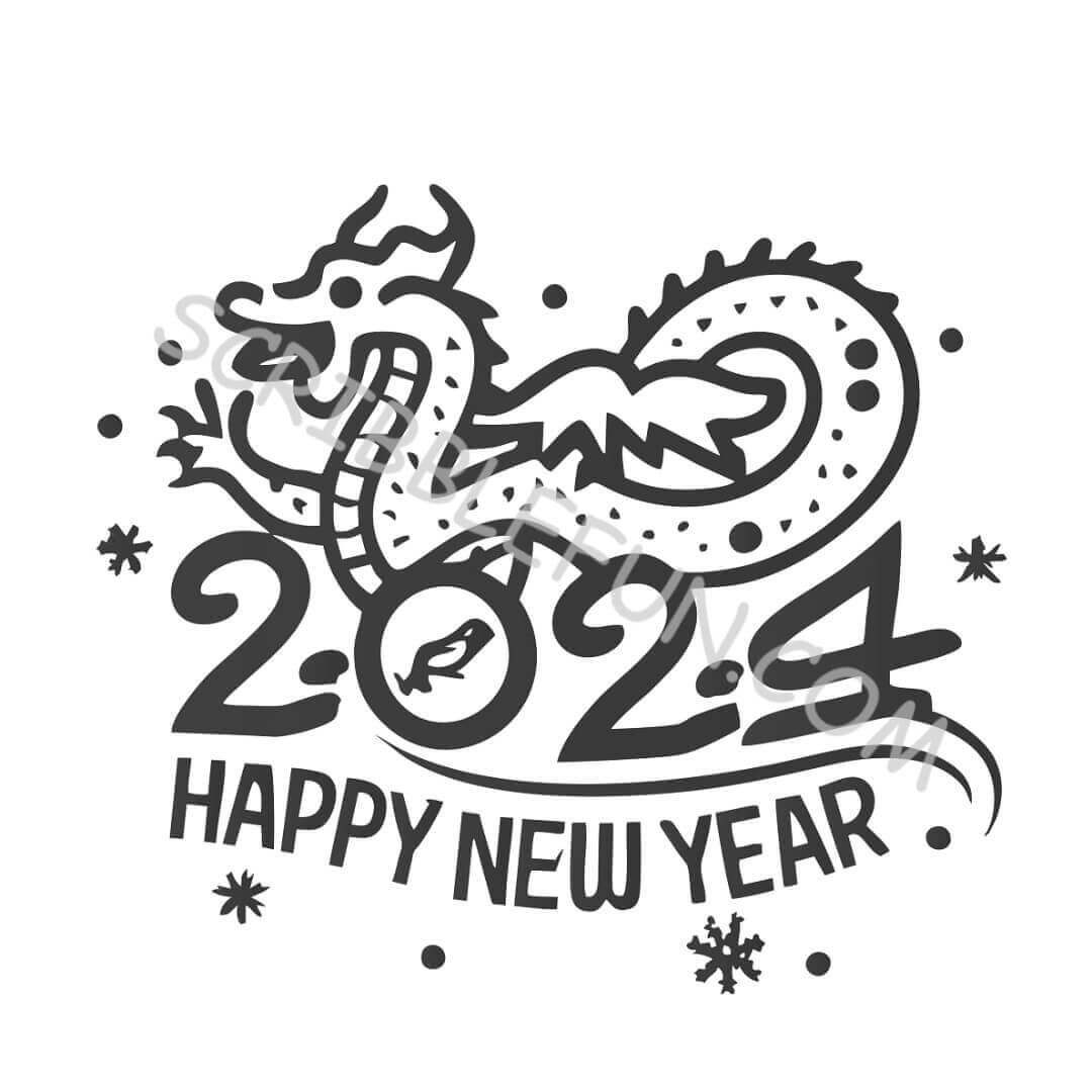 Happy Chinese New Year 2024 coloring pa`ges`